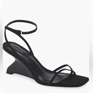 Reformation Emilia Wedge Sandal Size 11 in Black